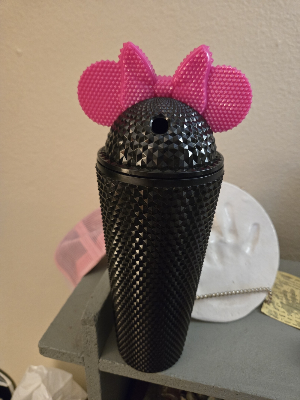 Pink Ear Water Bottle Topper - Cute Silicone Drink Cap. No Straw.